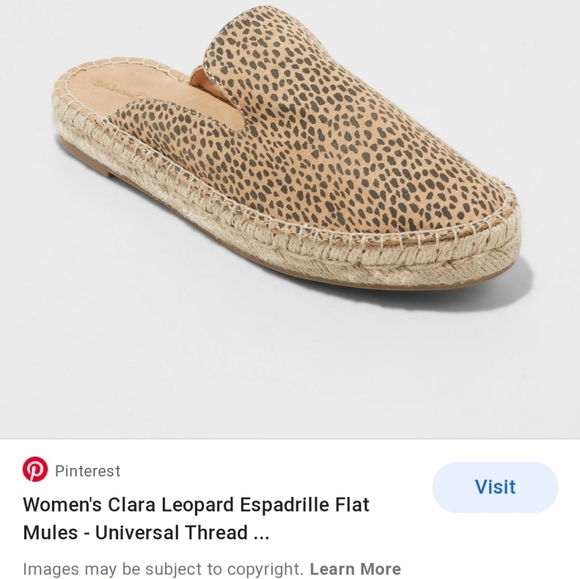 Universal Thread Shoes - Leopard espadrille flat mules slip-on leopard